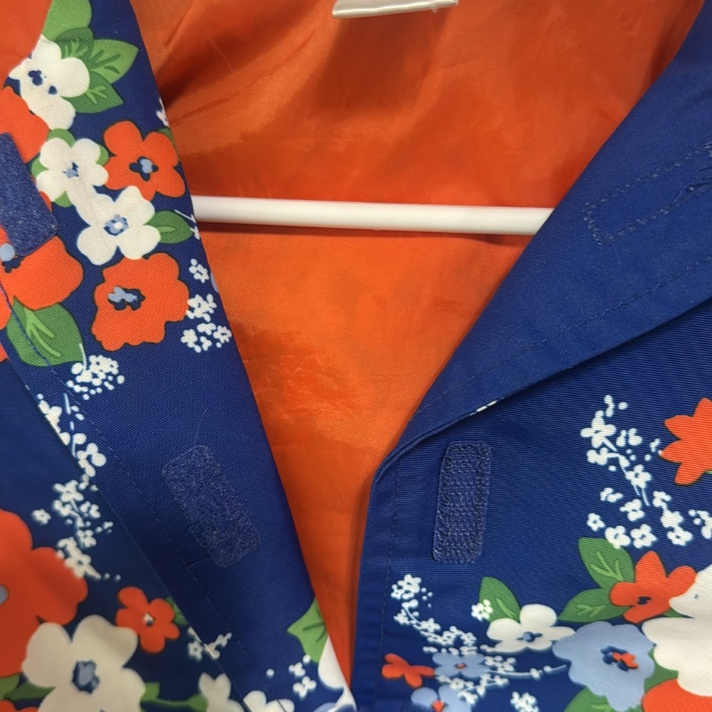 Gymboree Blue and Orange Floral Jacket raincoat Size Small 5-6 - Picture 4 of 9